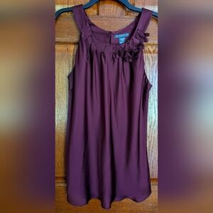 Covington Burgundy Wine Satin Finish Sleeveless Pullover Top - Size L